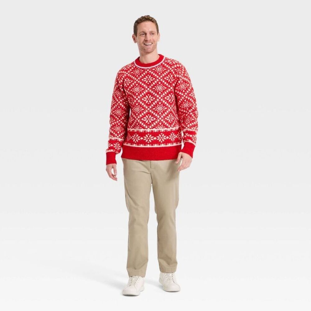 Open Box - Goodfellow & Co - Men's Fair Isle Sweater - Goodfellow & Red - Picture 3 of 3